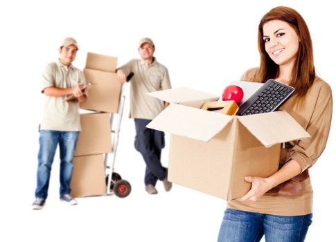 Commercial moving team handling office furniture in Westminster