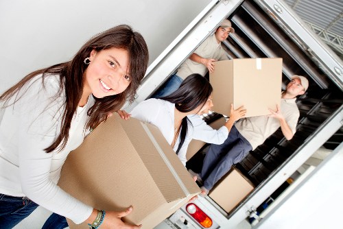 Prepared moving vehicle for removals in Westminster with boxes and furniture